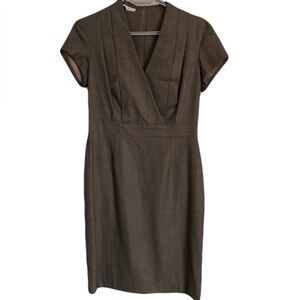 JUDITH & CHARLES taupe tailored minimalist dress, size 6